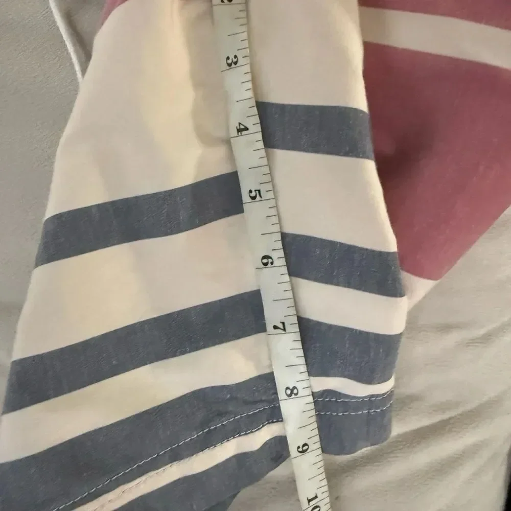 J. Crew Men's Pink, White & Gray Striped Swim Shorts
